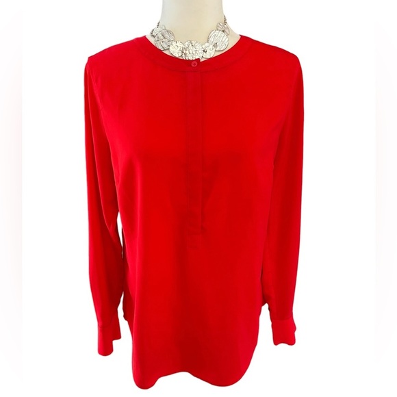 J. Crew Red Dressy Oversized Tunic - Picture 1 of 8